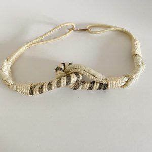 Vintage Cream & Grey Braided Belt